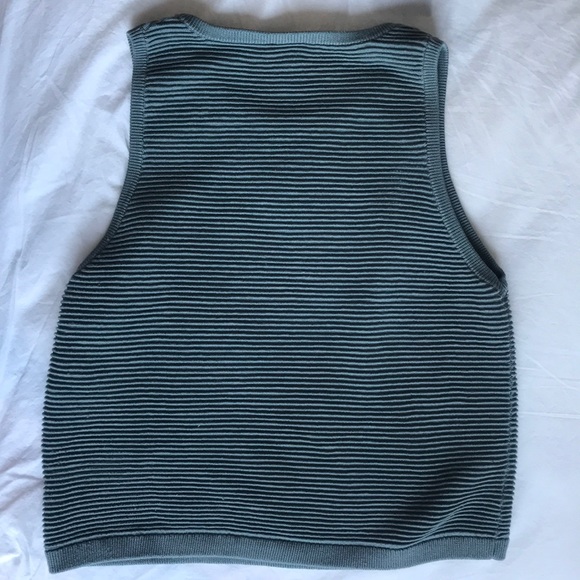 Aritzia Babaton teal blue ribbed knit tank size S - Picture 4 of 8